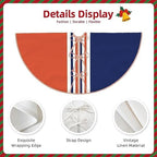 Christmas Tree Skirt 48 Inch, Navy Blue and Orange Stripes - Image 6