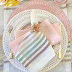Bodrum Pearls Round Embroidered Placemats Set of 4 – 15" Elegant Table Mats for Dining, Weddings & Special Occasions, Decorative, Wipe-Clean Vinyl Placemats, Rose/White - Image 4