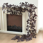Mizii 10FT Artificial Vines Garlands Burgundy Faux Cimicifuga Vine Garland Silk Leaves Greenery Hanging Plants Fall Decoration for Table Centerpieces Mantle Room Thanksgiving Halloween Decor (10 FT) by Mizii