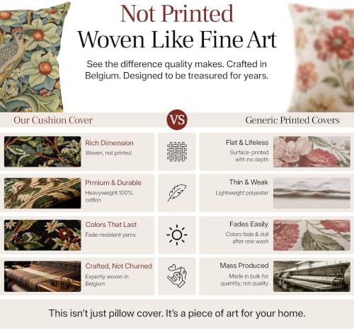 William Morris Woodpecker Right Tapestry Throw Pillow Cover 18 x 18 in - Image 4
