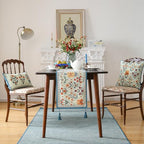 ISAENNE Designer French Linen Extra Long Table Runner,118"x12"-Floralsea A - Image 3