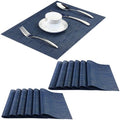 PIGCHCY Placemats Set of 12 Washable Durable Place Mats Vinyl Heat Resistant Non-Slip Table Mats Indoor Outdoor (Midnight Blue) by PIGCHCY