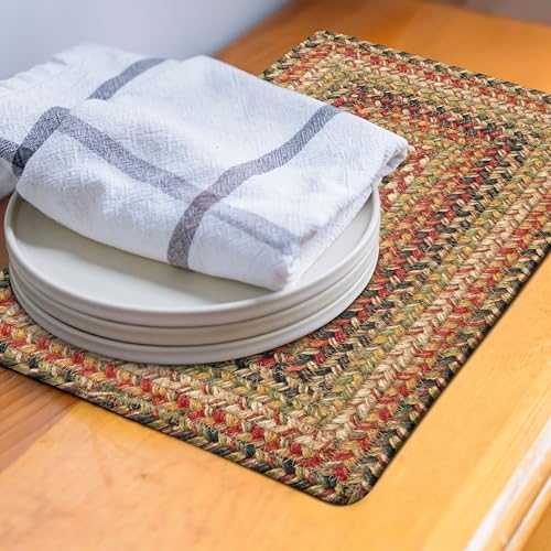 Homespice Kingston Jute Braided Table Mats, Rect 10x15 Set of 4 by Homespice