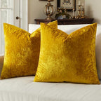 MIULEE Velvet Euro Sham Throw Pillow Covers Golden 24x24 inch Set of 2 by MIULEE