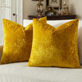 MIULEE Velvet Euro Sham Throw Pillow Covers Golden 26x26 inch Set of 2 by MIULEE