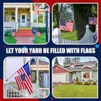 Newwiee USA Handheld Flags on Stick 12 x 18 Inch American Flags with Safety Spear Top for 250th Anniversary Independence Memorial Day 4th of July Yard Garden Decoration(225 Pcs,Usa Flag) - Image 4