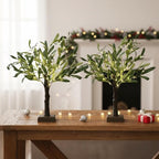 2FT Easter Olive Tree with LED Lights, 30 LED Artificial Twinkle Tree with Timer, Lighted Greenery Tree Bonsai Fairy Tabletop Lamp Tree for Home Decor - Image 3