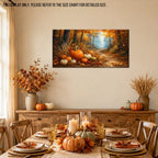 WAXWHELK Fall Canvas Wall Art Pumpkin Harvest Forest Path Painting Pictures Rustic Farmhouse Autumn Thanksgiving Artwork for Living Room Bedroom Home Decor, (16"x32") - Image 4