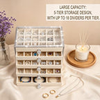 Women's Jewelry Organizer, Large 5-Layer Diamond Border Ornaments Box - Image 3