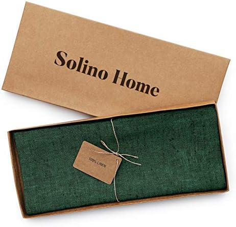 Solino Home 100% Pure Linen Table Runner Forest Green, Athena 14 x 144 in - Image 5