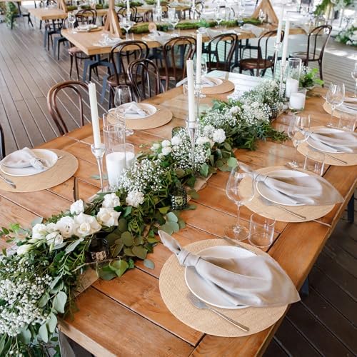 Mifoci 100 Pcs Round Burlap Placemats Bulk 15.75 Inch Boho Table Mats - Image 5