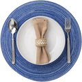 BARoyal Round Placemats Set of 12 Woven Placemats Washable Braided Table Mats for Dining Table Heat Resistant Non-Slip Circle Place Mats(Royal Blue) by BAROYAL