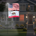 ZMTECH 12FT 2PACK Heavy Duty Flag Pole with Solar Light & 5 Pronges Base in Ground for Yard, Tangle Free Spinning Stainless Steel,Windproof, Fit for 2 Flags |Outside House Residential |Commercial - Image 2