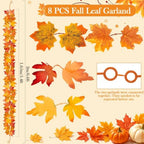 8 Pack Fall Garlands 6.6Ft Artificial Maple Garland for Thanksgiving Décor - Image 3