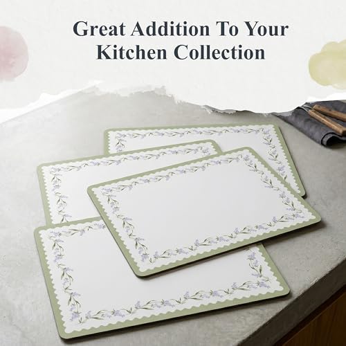 Pimpernel – Portmeirion Lavandula Placemats – GreenWhite, Set of 4 - Image 7