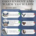 Linton Arts Eagle Decor Outdoor Wall Art – Cast Iron American Statue with Shield – Patriotic Metal Wall Hanging for Indoor & Outdoor – Eagle outdoor decor, Garage【eagles wall decor】 - Image 4