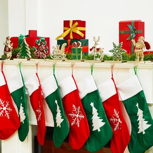 Therwen Set of 8 Christmas Stocking Holders,Retro Style,Multicolor - Image 5