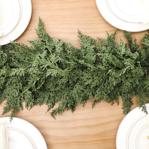 Jutom 1 Pcs 18 ft Artificial Cedar Garland for Christmas - Image 3