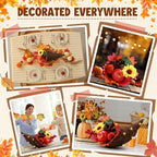 20pcs Thanksgiving Cornucopia Basket Set Fall Table Centerpieces 18inch Horn Cornucopia Centerpiece of Plenty Harvest Decor with Artificial Leave Acorn Fruits Decor for Autumn Dining Table Centerpiece - Image 6