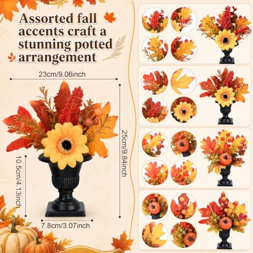 Suncallla 4 Pack 9.84 in Fall Table Centerpieces Decor - Image 2