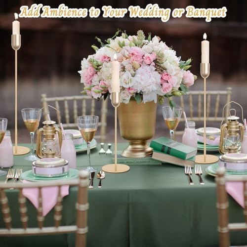 54 Pcs Glod Candle Holders Set,Vintage Taper & Pillar Candle Sticks for Wedding,Dining Table, Fireplace Mantel, Elegant Home Decor, Housewarming Gift, Festive Centerpiece - Image 6