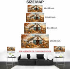 WAXWHELK Fall Farmhouse Canvas Wall Art, Rustic Farmhouse Barn Pumpkin Autumn Thanksgiving Painting Pictures Artwork for Bedroom Living Room Home Decor (30"x60") - Image 5