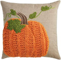 Mud Pie Square Knit Pumpkin Decorative Sofa Throw Pillow, Seasonal Accent Bed Pillow, Giftable Holiday Home Decor by MudPie