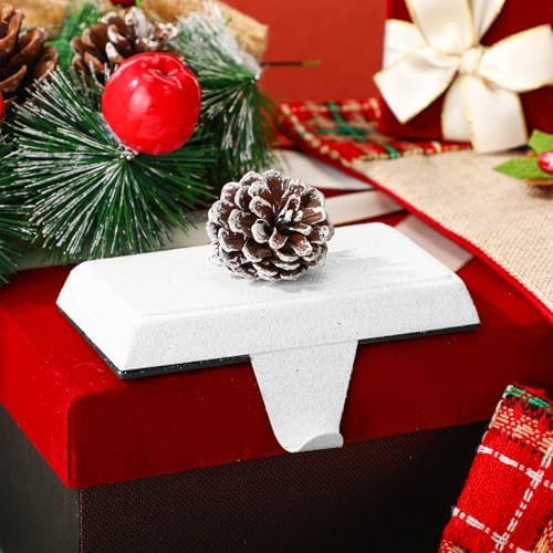 Huwena Metal Christmas Stocking Holders Shiny, Stylish, White, 12 Pcs - Image 6