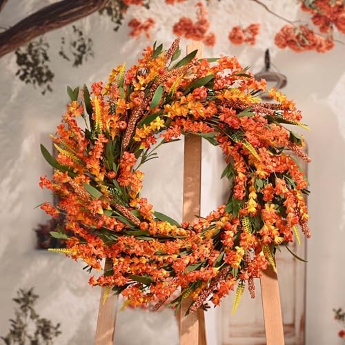 Waipfaru 24 Inch Fall Wreaths for Front Door Outside - Image 3