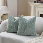 DEZENE Striped Throw Pillow Covers 22x22 Set of 2 Green Textured Boucle Chic Morden Boho Accent Farmhouse Square Decorative Couch Pillow Covers for Home Decor Bed Sofa Living Room - Image 5