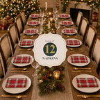 Calicot Plaid Cloth Napkins Cotton Blend Reusable (18'' X 18'', Set of 12) - Image 3