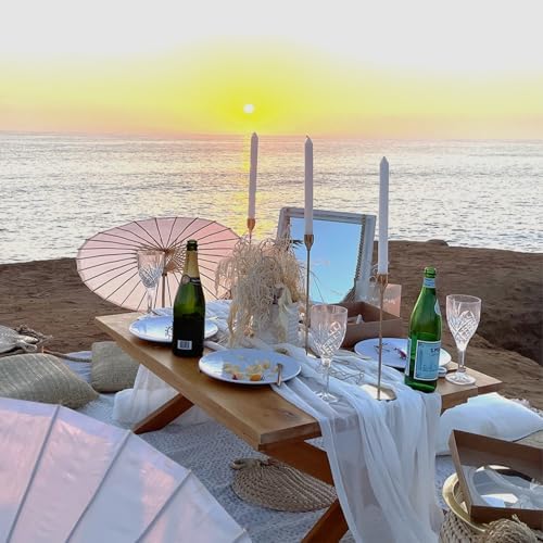 10 Pack White Cheesecloth Table Runner 35x120Inch, 10FT Long Summer Boho Sheer Gauze Table Runner Rustic for Wedding Bridal Baby Shower Birthday Party Table Decor - Image 2