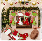 Newcotte 12 Pack 20 Inch Large Christmas Stocking Elf Xmas Hanging Stockings Red Green White Christmas Decorations for Holiday Fireplace Tree Decoration Gift Present - Image 4