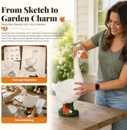 GIGALUMI Porch Goose Statue Plastic 23" Front Porch Decor Garden Decoration - Image 4