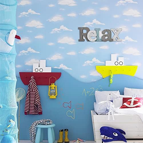 Rustic Wood Relax Welcome Sign Wooden Block Letter Wall Decor Hanging Word - Image 3