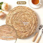 Set of 24 Round Woven Placemats 12" Rattan Placemats - Image 2
