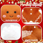 Shellwei 2 Set Christmas Gingerbread Man Pillows 15.75 in Soft Xmas Pillows - Image 3