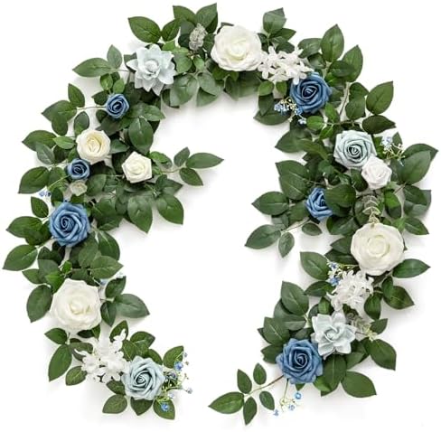 Ling's moment 5 FT Dusty Blue Artificial Flower Garland by LingsMoment