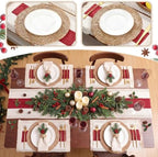 Boho Table Runner and Placemats Set, 6 Sets, Red B, 12x72 - Image 6