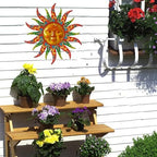 16 Inch Colorful Sun Face Metal Wall Decor, Indoor Outdoor Hanging Art for Farmhouse Patio Yard Bedroom - Image 6