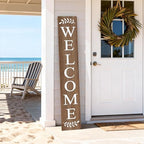 Farmhouse Wooden Welcome Sign Stand for Front Door, 47" Large Welcome Sign for Front Porch, Rustic Vertical Tall Porch Leaner Decor for Outdoor Patio Garden - Image 4