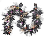 DecorbyHannah 6ft Halloween Garland for Mantle with Lights Black Rose Decor by DecorbyHannah