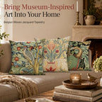 William Morris Red Tulip Tapestry Throw Cotton Cushion Cover, 18 x 18 In - Image 2