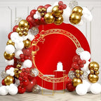 Happy Chinese New Year Round Backdrop Cover Chinese Style Photography Backdrop Red Lantern Lunar New Year Circle Background Chinese Spring Festival Celebration Party Decorations Supplies 7.5ft - Image 3