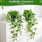 4Pcs Fake Hanging Plants, Potted Artificial Plants Hanging Pothos Greenery - Image 2