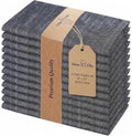 Urban Villa Cloth Napkins Cotton 20x20 (Set of 12) Black/White by CottonTrends