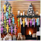 Soaoo 6 Pcs 6.3 in Macaron Color Mercury Glass Finial Christmas Ornaments - Image 6