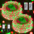 Red Green Christmas Lights Outdoor Total 710FT 1800 LED,Extra Long String Waterproof, Timer & Memory, 8 Modes Dimmable Plug in Fairy for Outside Tree Holiday Party Wedding Decor by JIXXULVU