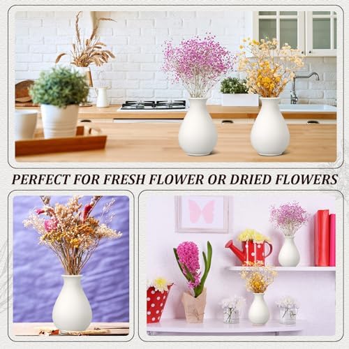 Tioncy 15 Pack 3.9" x 2.76" Small Ceramic Bud Vases, White Vase for Flowers - Image 5