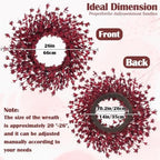 GTIDEA 26" Fall Wreaths for Front Door Outside Large Autumn Wreath Burgundy - Image 5